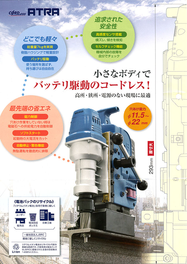 日東工器 コードレス アトラエース CLA-2200 丸甲金物株式会社